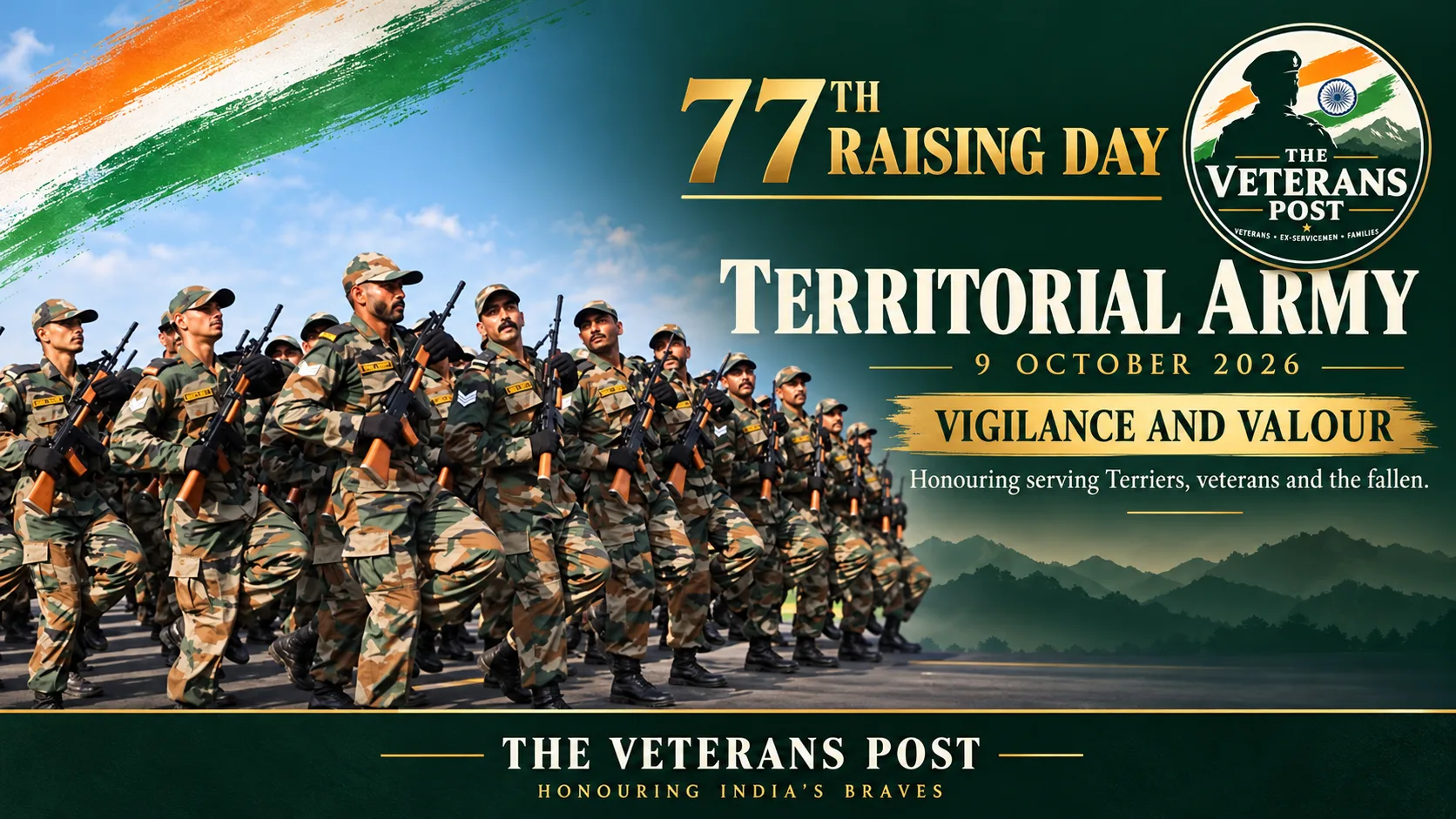 Territorial Army’s 77th Raising Day: Vigilance and Valour